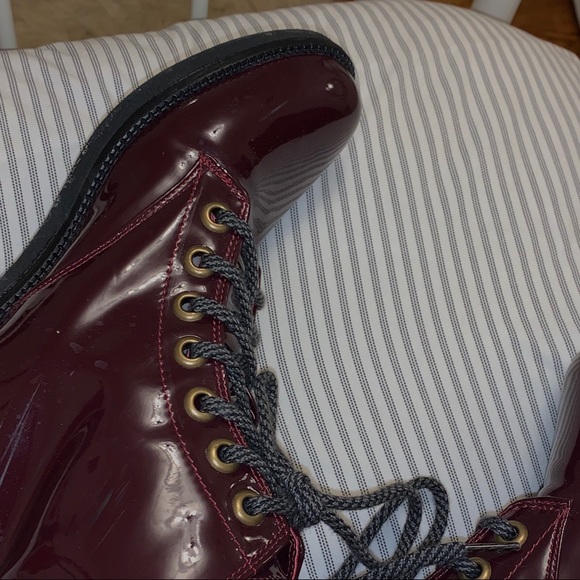 BERGUNDY COMBAT BOOTS - Picture 3 of 3
